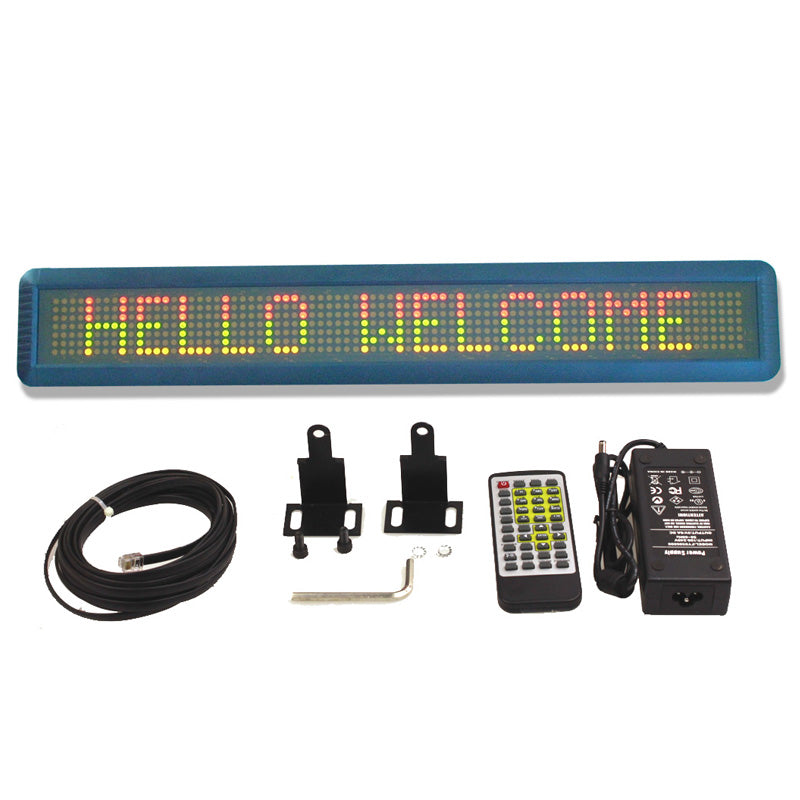 LED Sign Display 7x80 Pixel 5.5"x26" Indoor Scrolling 11 Colors
