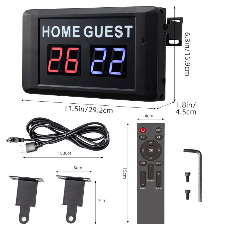Home/Guest Score Led Basketball Portable Electronic Scoreboard Remote Control Digital Scoreboard