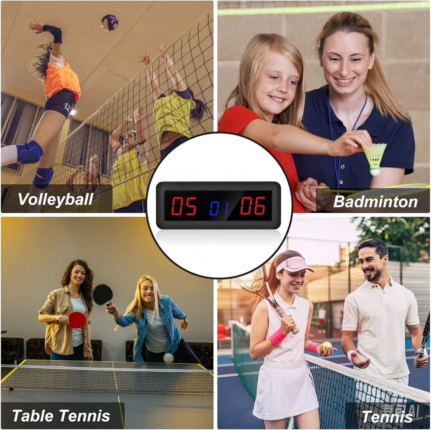Electronic Scoreboards with Remote, Portable Score Keeper, Digital Scoreboard for Basketball Ping Pong Volleyball Sport