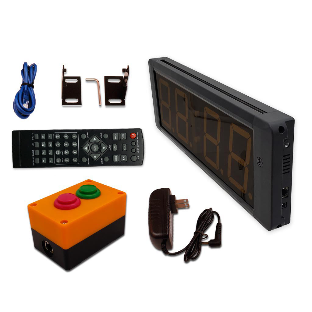 EU Display 4" 4 Digit Red Auto Repeat Countdown Clock With Buttons Box