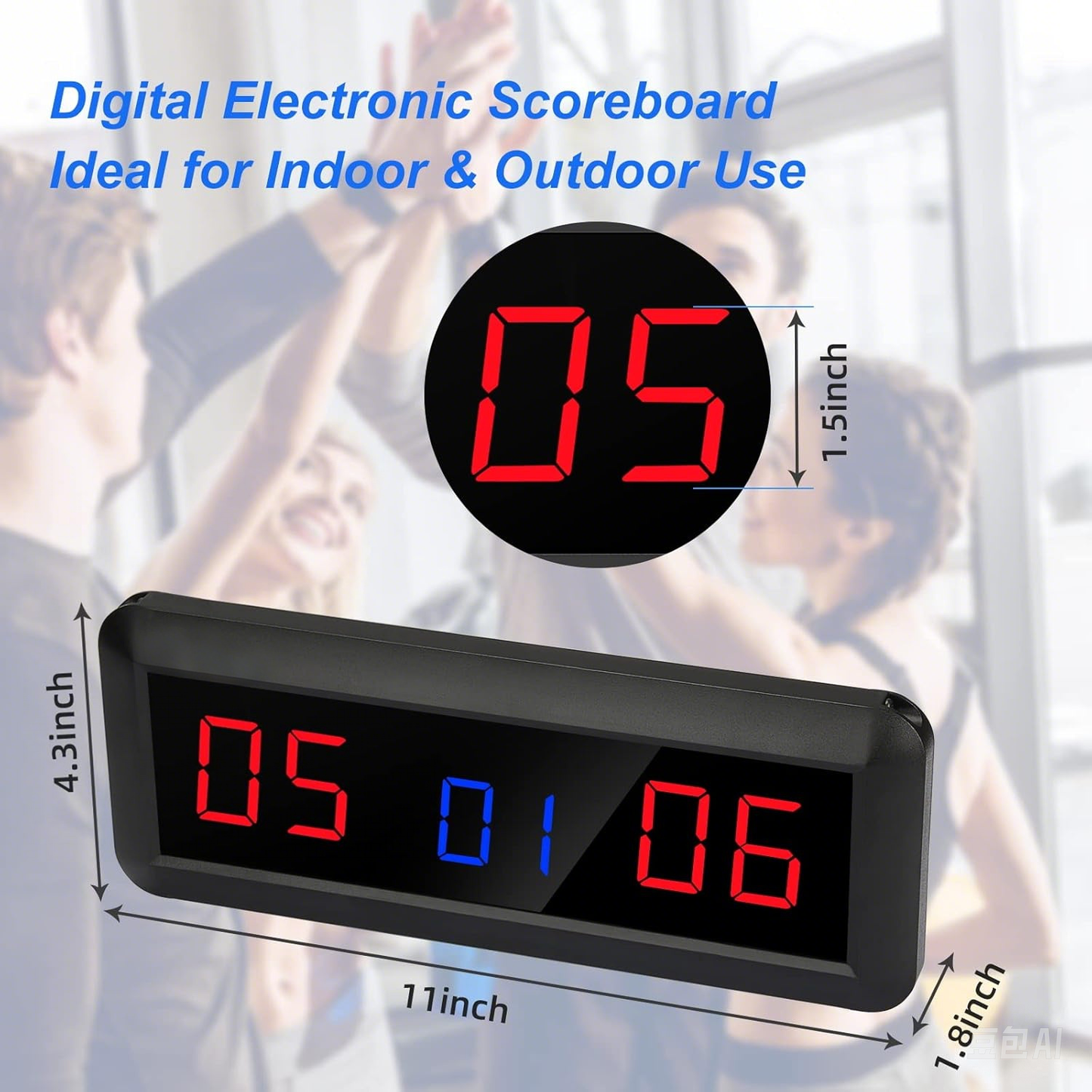Electronic Scoreboards with Remote, Portable Score Keeper, Digital Scoreboard for Basketball Ping Pong Volleyball Sport