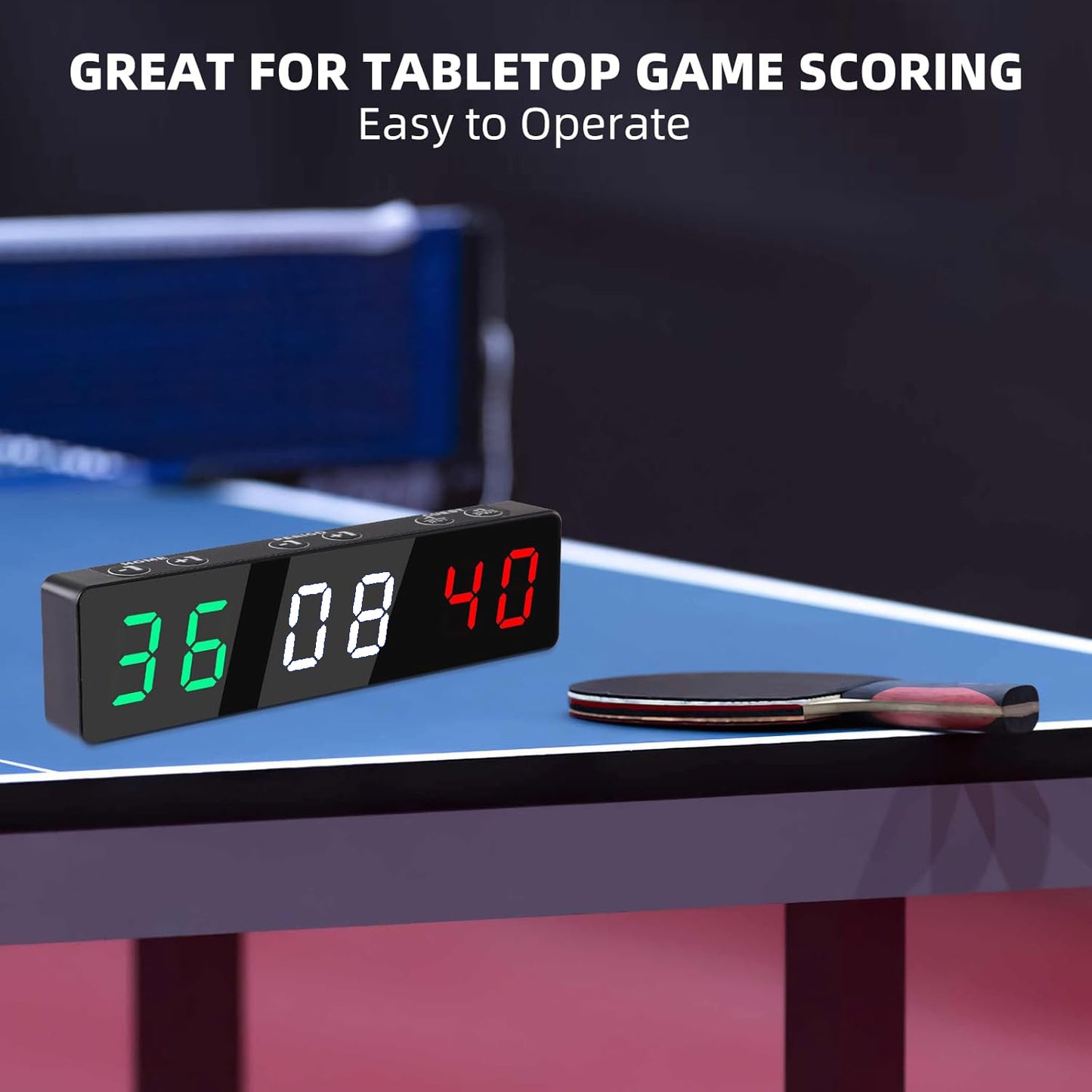 Mini Digital Scoreboard, Portable Magnetic Electronic Scoreboard Built in Rechargeable Battery for Indoor&Outdoor Games