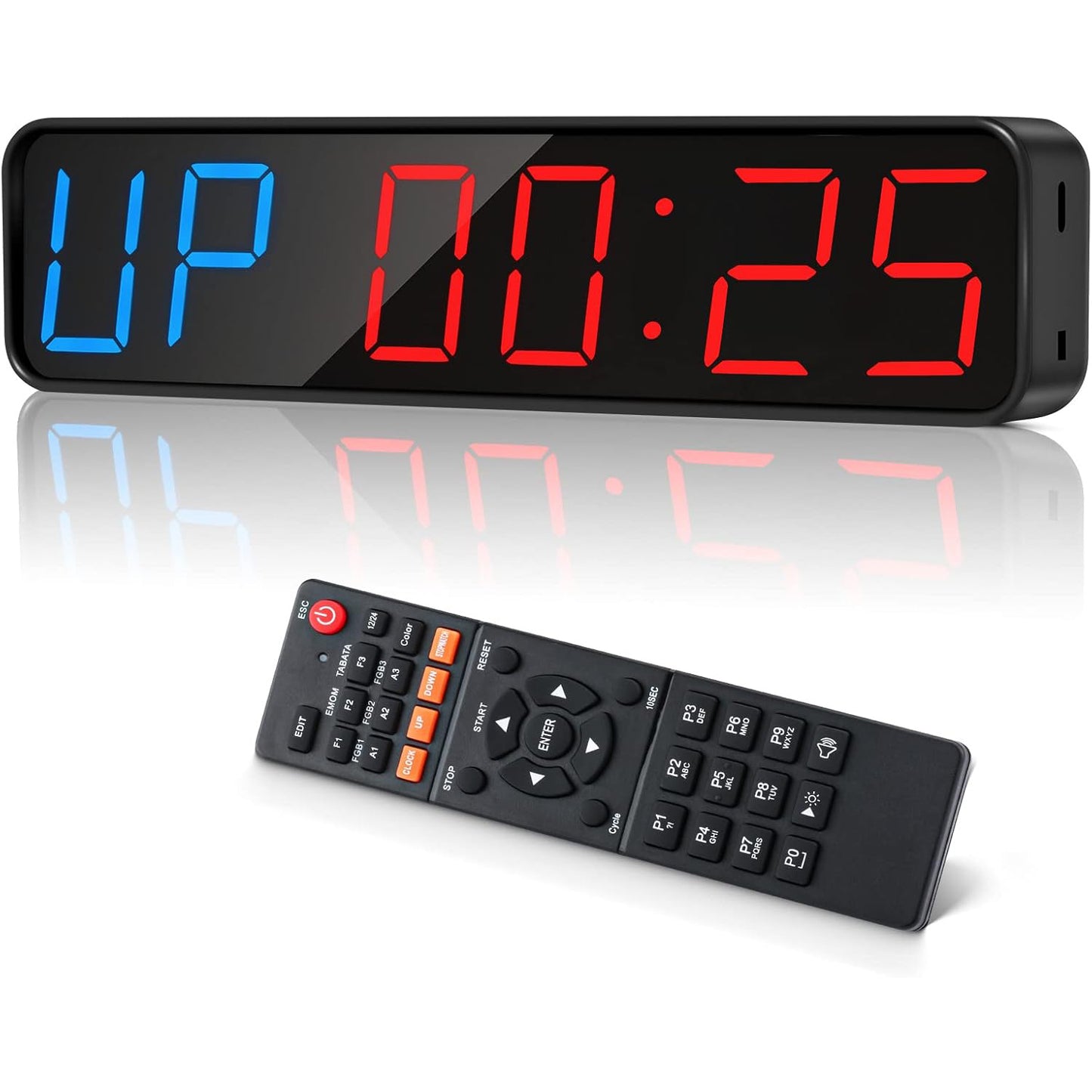 Gym Timer, Portable, Interval Timer with Rechargeable Battery and Built-in Magnet, LED Digital Anti Vertigo Display, Upgraded Workout Clock for Home Gym Garage Fitness
