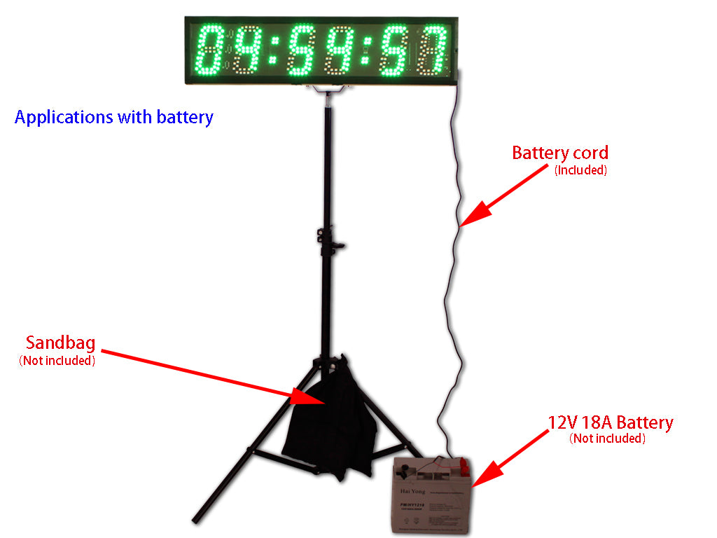 EU 5" 6 digits 7 Colors LED Race Timing Clock For Running Events.