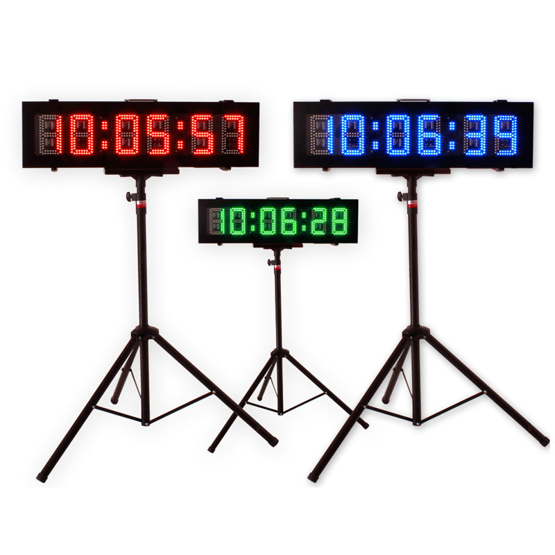 EU 6 Inch 6 Digits Double-Sided Outdoor RGB(7 Colors) Led Race Timer for Running Events with APP(RGB)