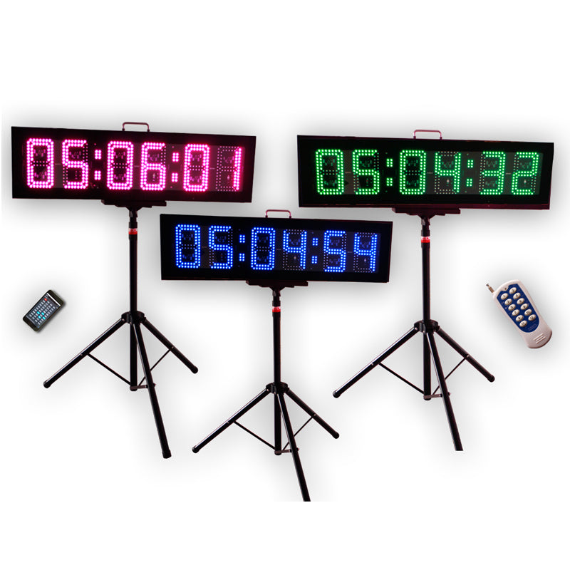 EU 8 Inch 6 Digits Outdoor Double-Sided LED Race Timing Clock for Running Events APP Supported.