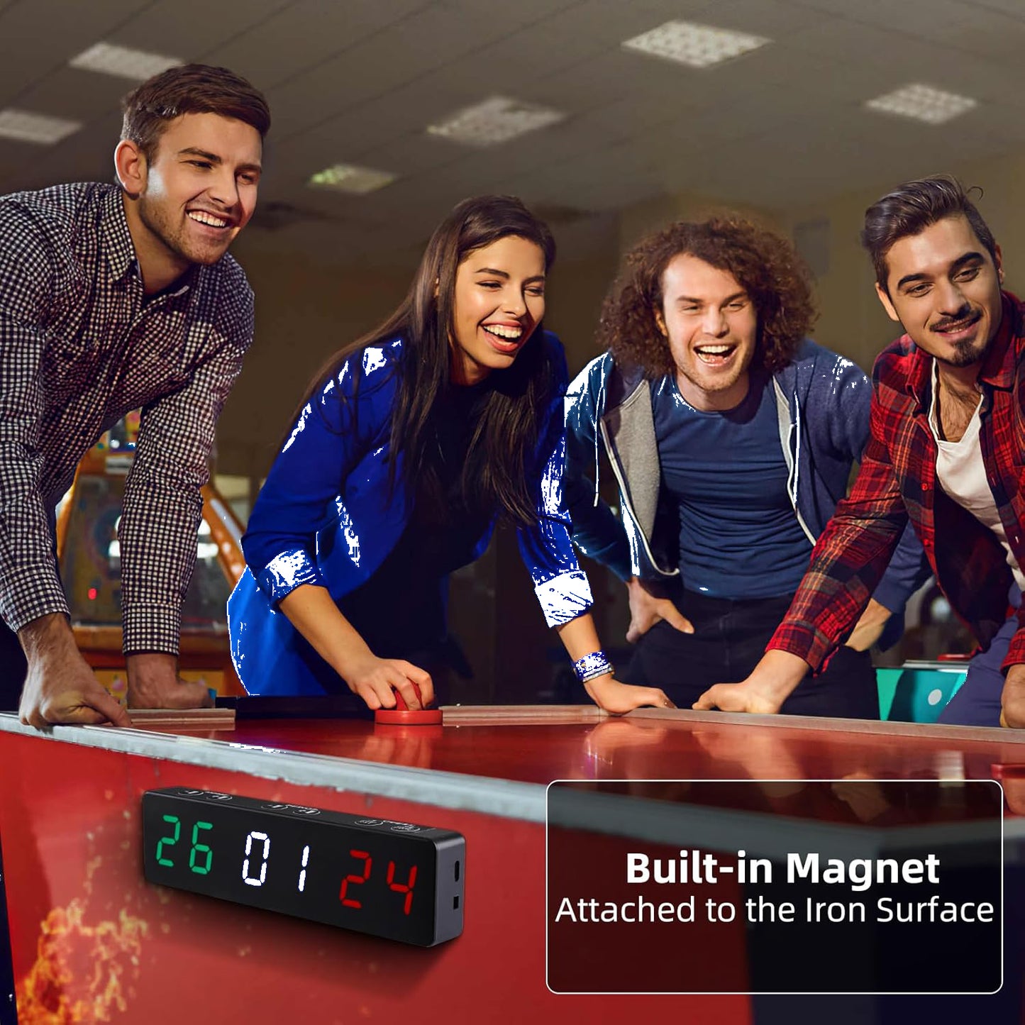 Mini Digital Scoreboard, Portable Magnetic Electronic Scoreboard Built in Rechargeable Battery for Indoor&Outdoor Games