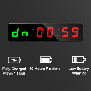 Gym Timer, Portable, Interval Timer with Rechargeable Battery and Built-in Magnet, LED Digital Anti Vertigo Display, Upgraded Workout Clock for Home Gym Garage Fitness