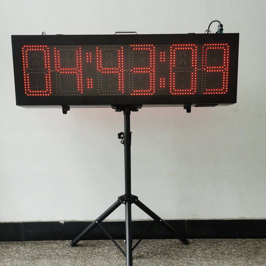 EU 10 Inch 6 Digits Outdoor Double-Sided LED Race Timing Clock for Marathon Running Events APP Supported.